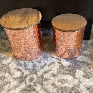 Uncommon James hammered copper canister set